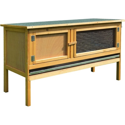 PawHut s výklopnou střechou 2 dveře nepropustný tác 115 x 44,3 x 65 cm světle žlutá