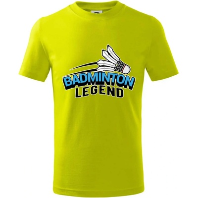 Badminton legend Tričko dětské bavlněné Limetková