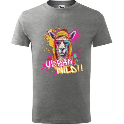 Stymio detské tričko Urban Wild Street Lama tmavosivý melír