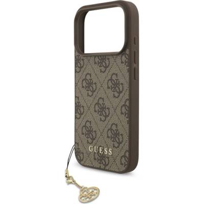 CG Mobile iPhone 17 Pro GUESS 4G CHARMS пластмасов протектор за телефон, текстилен заден капак, държач за телефон, BARNA GUHMP17LGF4GCW (GUHMP17LGF4GCW)