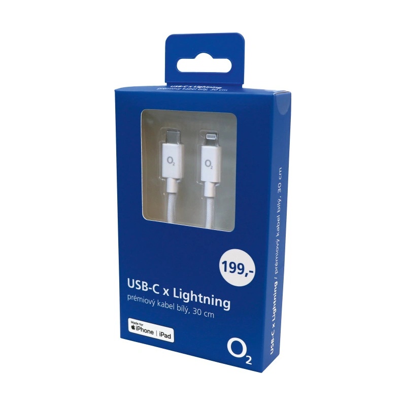 O2 196137 USB-C / Lightning, 30cm, bílý