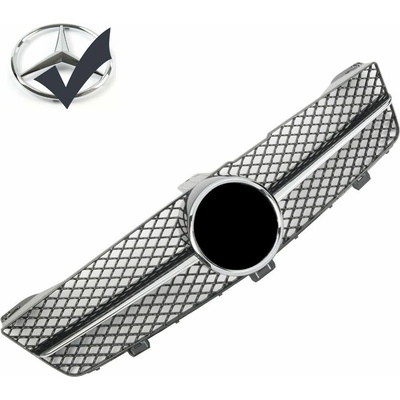 Angeleyes Mercedes CLS W219 predná maska AMG, čierna lesklá s chrómovou lištou a chróm znakom