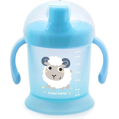 Canpol babies Hrníček nevylévací Smiley Sheep 200 ml modrá