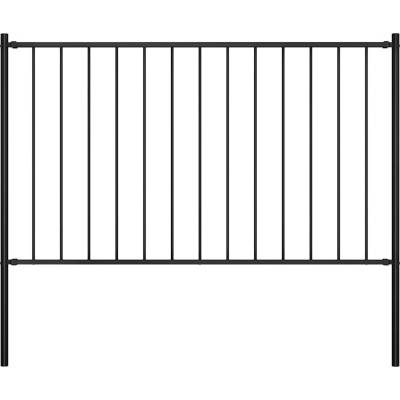 OMAXI Plotový panel Woerden se sloupky ocelový 1,7x1,25 m černý 670430