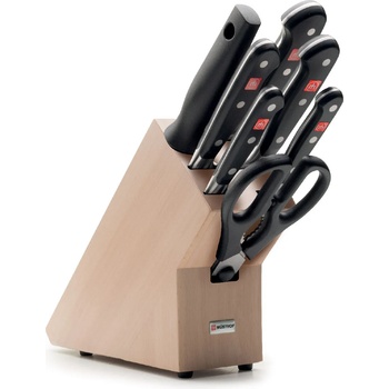 WÜSTHOF Комплект ножове с блок CLASSIC, 8 бр. , със заточващ прът и ножица, светло дърво, Wüsthof (WU9835)
