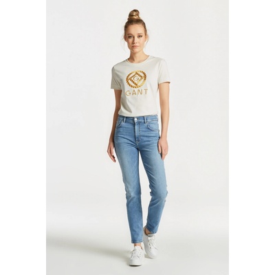 Gant džínsy cropped slim jeans modrá