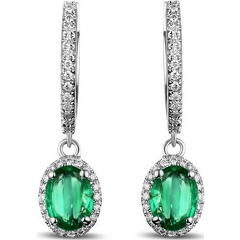 Eppi Smaragdové visiace náušnice s diamantmi Helen E31143