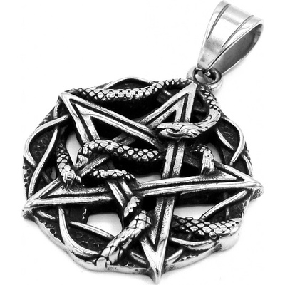 Steel Jewelry Přívěsek PENTAGRAM S HADEM Chirurgická ocel PR240205