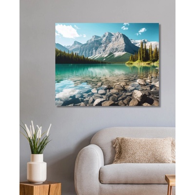 ZUTY Obrazy na stenu - Jazero pod horami Rámovanie: bez rámu a bez vypnutia plátna, Rozmer: 40x50 cm