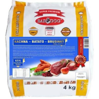 Bardog lisované Kachna Bataty Brusinky 4 kg