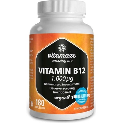 Vitamaze Витамин В12 1000 g - високодозиран - 180 таблетки