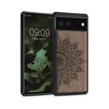 Image 1 of kwmobile Дървен калъф за Google Pixel 6 - тъмнокафяв