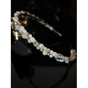 Radi handmade Диадема със кремаво бели кристали и камъни (916)