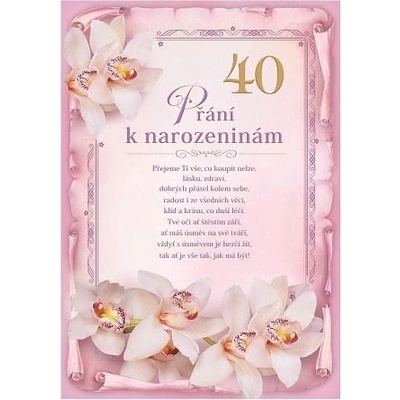 ARGUS Přání k 40. narozeninám 15-8013c40 – Hledejceny.cz