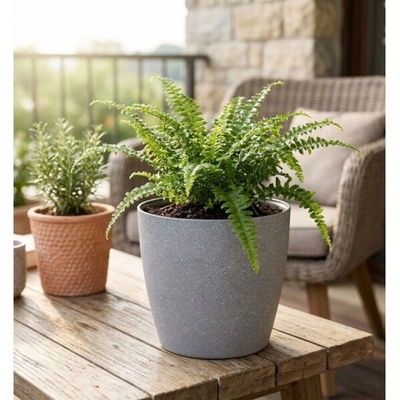 Kvetináč Strend Pro Stone 28x26 cm šedý efekt kameňa