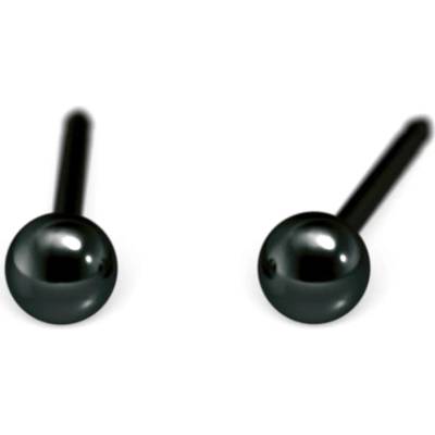 STUDEX Сребърни обеци Studex с черни топчета, 4 мм, 7517-0300