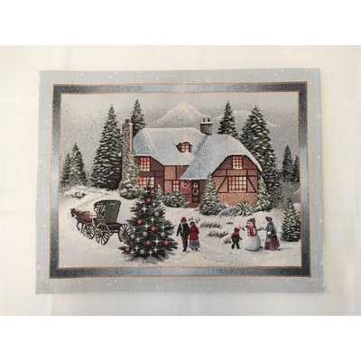 Vesna Sváteční štola s výšivkou červená 40x150 cm