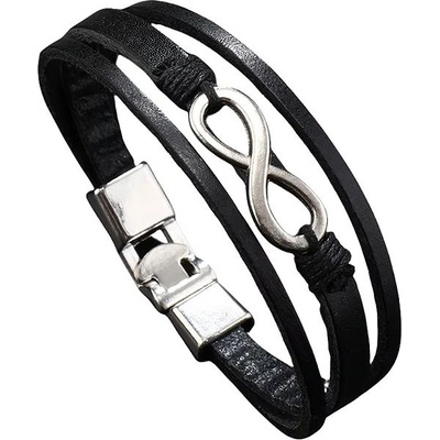 Predator Q1 Granite – pánské náramky, černá, nekonečno černá kůže pánské náramky Predator Q1 21