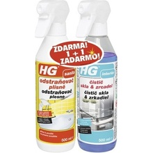 HG Odstraňovač plesne + skla a zrkadla 2 x 500 ml