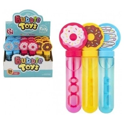 Bublifuk trubice donut kobliha 14cm 3 barvy 24ks v boxu