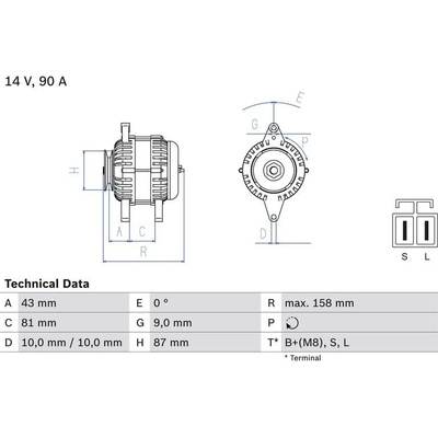 BOSCH 0 986 080 430 generátor (0986080430)