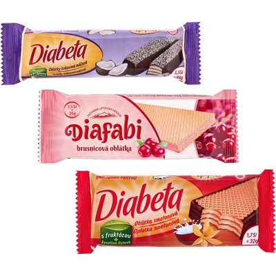 Diabeta jahodové oplátky bez laktózy 60 g