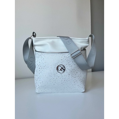 Grosso crossbody kabelka GS-103-white/silver Biela