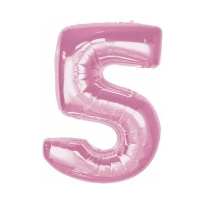 GoDan Číslice "5" růžová 92cm fóliový balónek