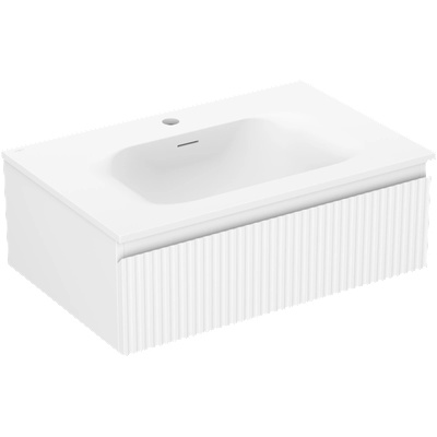 Mexen Rivel баня шкаф 70 см с мивка Vela, 1 чекмедже, рифлована, бяла мат - 91A20-07023-1-BF01-W23M01 (91A20-07023-1-BF01-W23M01)