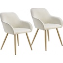 tectake 405420 marilyn menčestrová tkanina čalúnená krémová / zlatá 2 ks