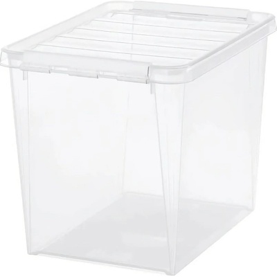 SmartStore Úložný box s bielymi klipmi Classic 25 l