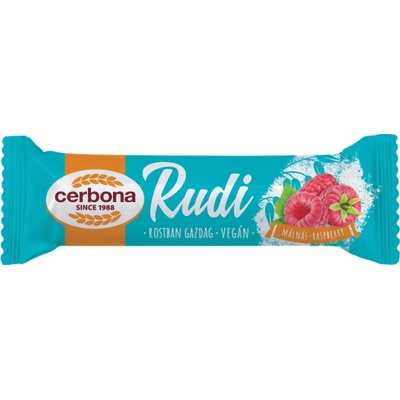 Cerbona Rudi Vegan Bezlepková Ovesná tyčinka celomáčená s malinovou nádivkou 30 g