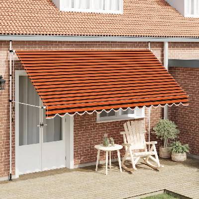 Nabytek XL Ručně zatahovací markýza 400 cm oranžovo-hnědá