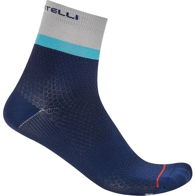 Castelli Дамски чорапи за колоездене Castelli Women's Tonal Logo 12 Sock Cycling socks - Belgian Blue / Silver Gray-Neon - размер 39-41 (EU) (207-1179-0112)
