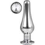 DreamToys Метален анален разширител в сребристо с кристал Gleaming Love L