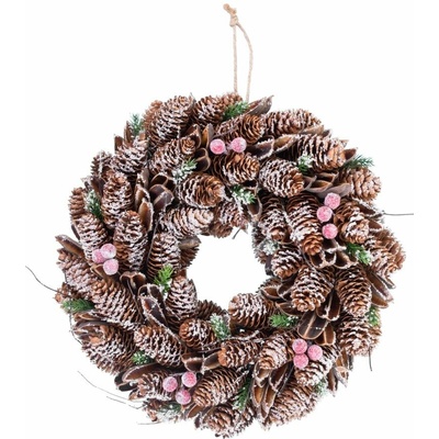 MagicHome Veniec na dvere so zasneženým efektom a šiškami