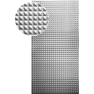 Plech pozinkovaný 2000x1000x1,2mm, lisovaný vzor - PYRAMÍDA 2, 3D efekt. Reálny rozmer 1990x950x1,2mm. I PZNZ18/12
