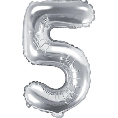 PARTYDECO Foliová číslice 5 stříbrná 35cm
