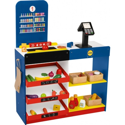 Playtive supermarket Lidl s pokladnou a pohyblivým pásem – Zboží Dáma
