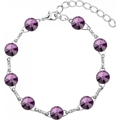 For You náramok Swarovski elements rivoli fialový Amethyst Nar-riv-10-15
