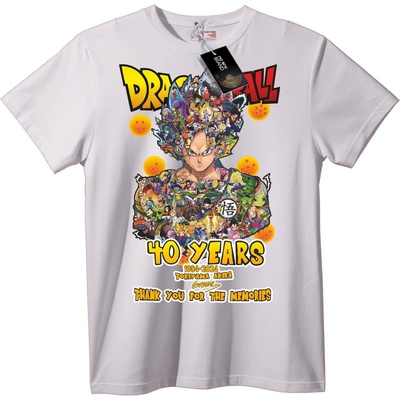 NOONEBRAND Тениска Dragon Ball 40-годишнина - 6XL, White