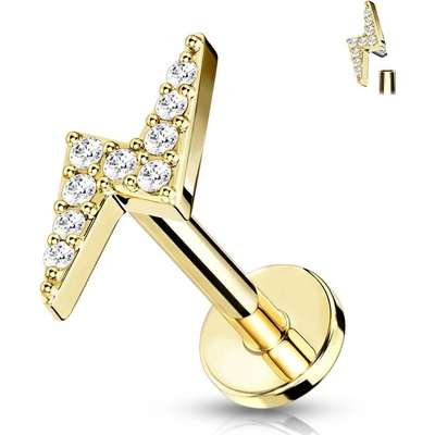 Šperky4U labreta cartilage piercing blesk LB0033GD-1208