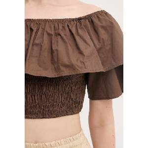 Gaudi блуза с волани дамска памучна (611FD45012) - answear - 105,60 лв