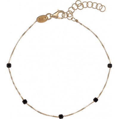 Alisia Něžný pozlacený náramek s černým spinelem AL4082-Oro-Spinello