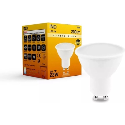 INQ LED žiarovka LED GU10 3W Warm White