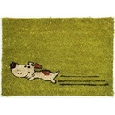 Bo Ma Trading Rohožka barevná zelený pes Hnědá Zelená 40 x 60 cm