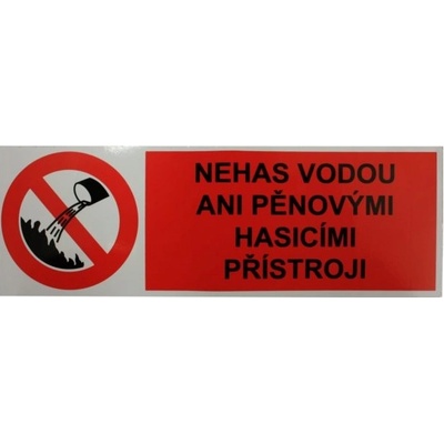 82227 Tabulka č. 2 Samolepící tabulka - symbol Nehas vodou