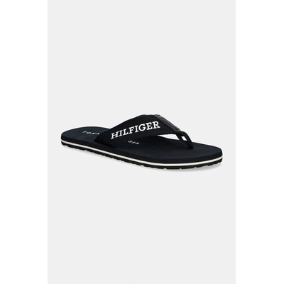 Tommy Hilfiger CORPORATE MONOTYPE BEACH SANDAL pánské Žabky tmavomodrá