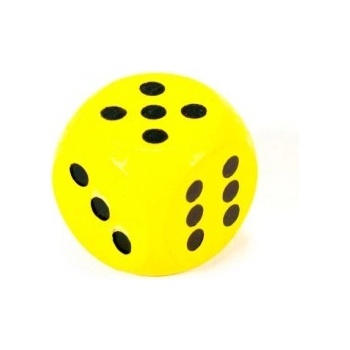 Drevená hracia kocka 1,5 cm žltá