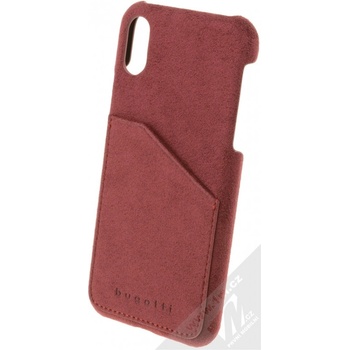 Pouzdro Bugatti Londra Ultrasuede Snap Case ze semiše Apple iPhone X malinově červené raspberry red